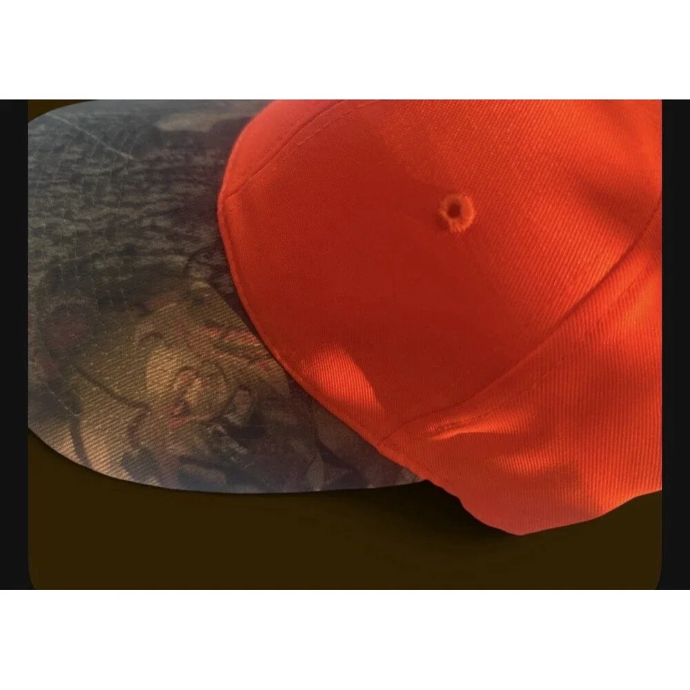 Mossy Oak Blaze Orange Camo Brim Hunting Hat Cap Adjustable NWT Lot of 2